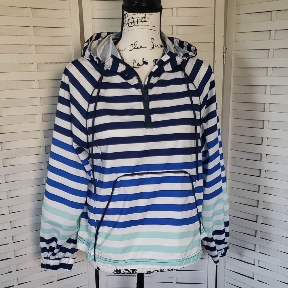 Hunter Striped Blue and White Pullover Hoodie Size XS